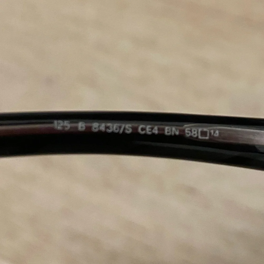 Burberry Black Wrap Sunglasses with Check Inside and on Arms 8436/S 58/14 Size - Picture 8 of 16